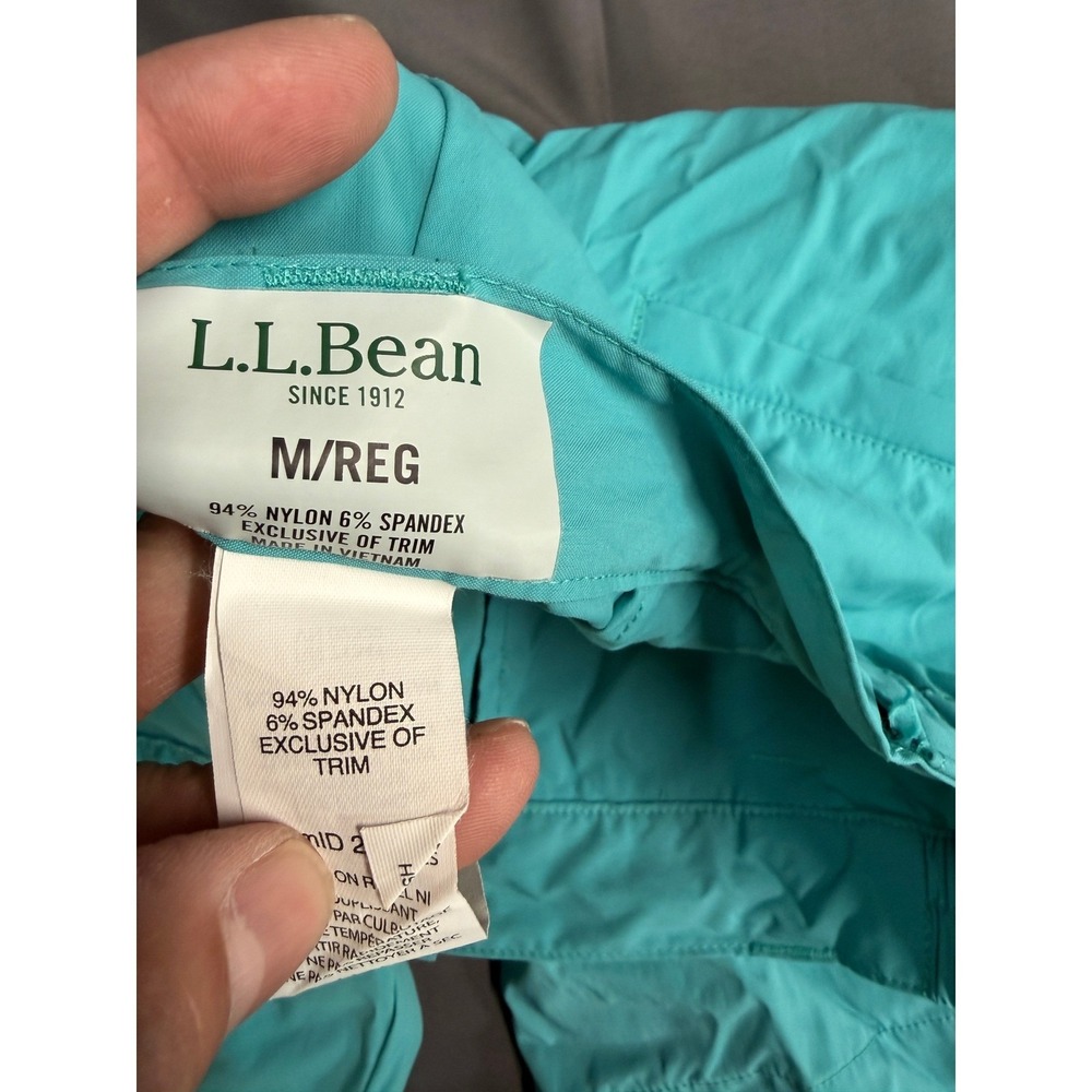 LL Bean Comfort Gold Shorts Mens Medium Regular Teal Blue Nylon Spandex Hiking - Picture 8 of 11
